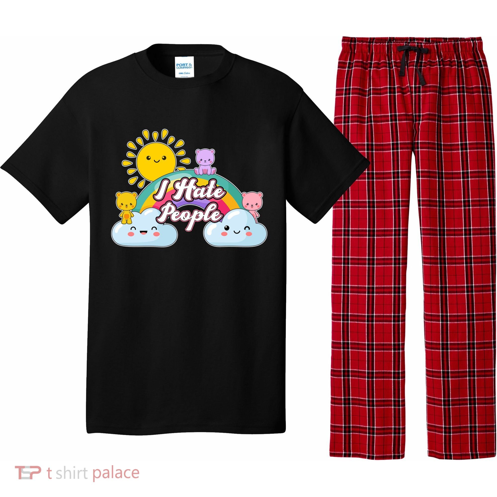 Funny Cute I Hate People  Pajama Set