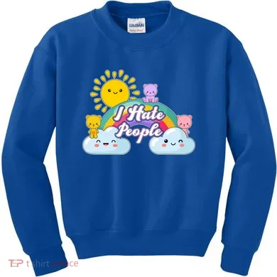 Funny Cute I Hate People  Kids Sweatshirt