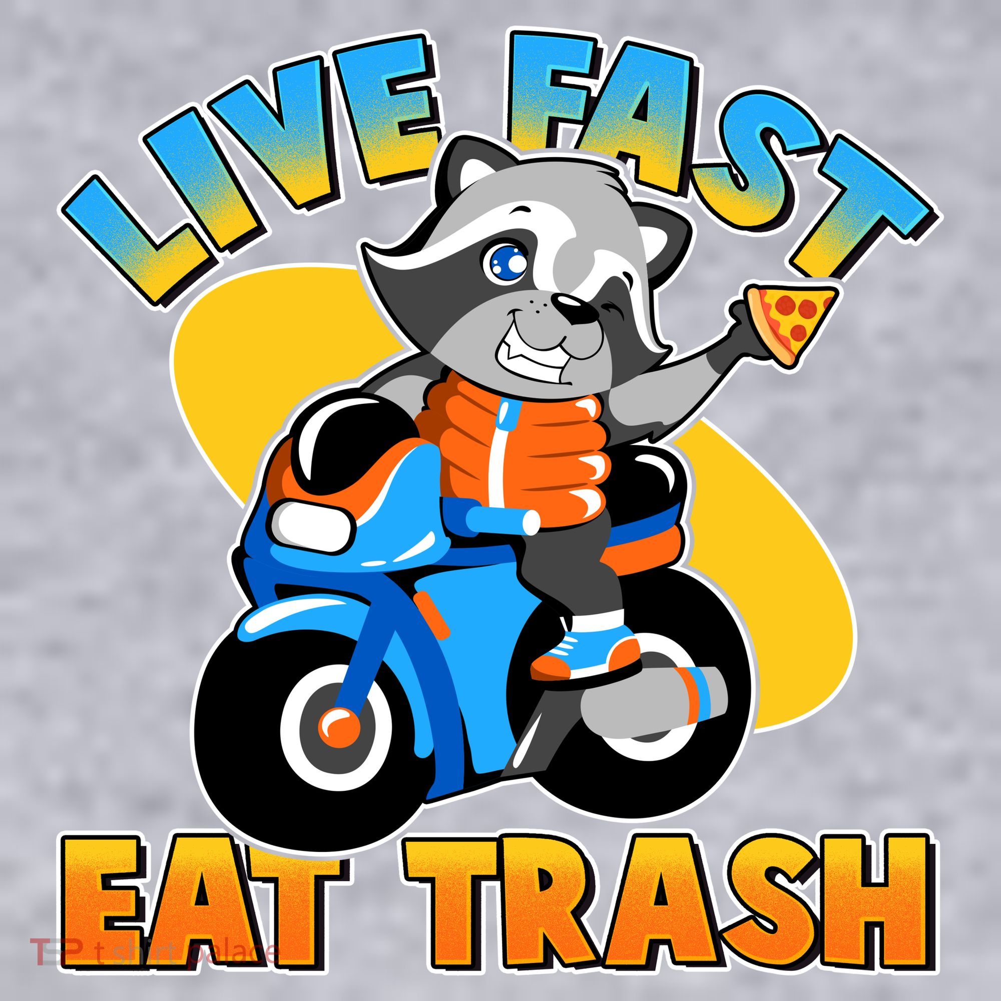 Funny Cute Live Fast Eat Trash Motorcycle Raccoon Women's Racerback Cropped Tank