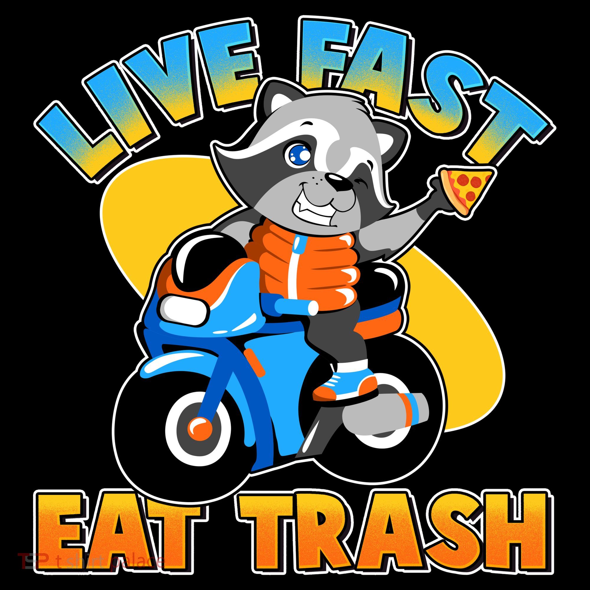 Funny Cute Live Fast Eat Trash Motorcycle Raccoon Coffee Mug