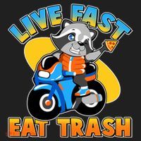 Funny Cute Live Fast Eat Trash Motorcycle Raccoon Tumbler thumb 3