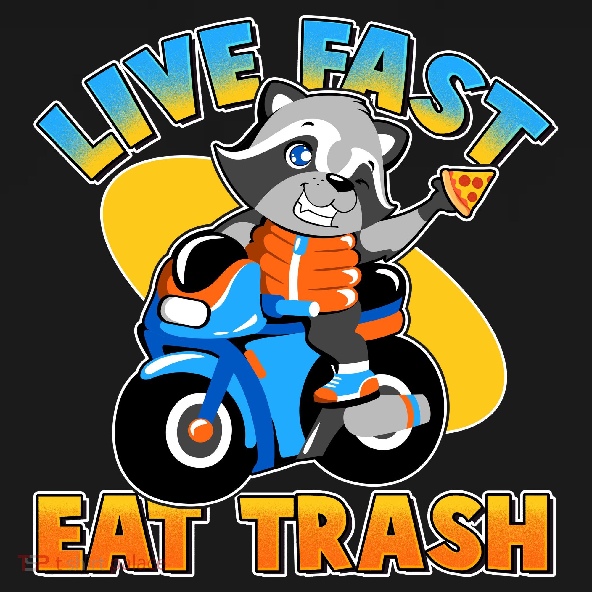 Funny Cute Live Fast Eat Trash Motorcycle Raccoon Ornament