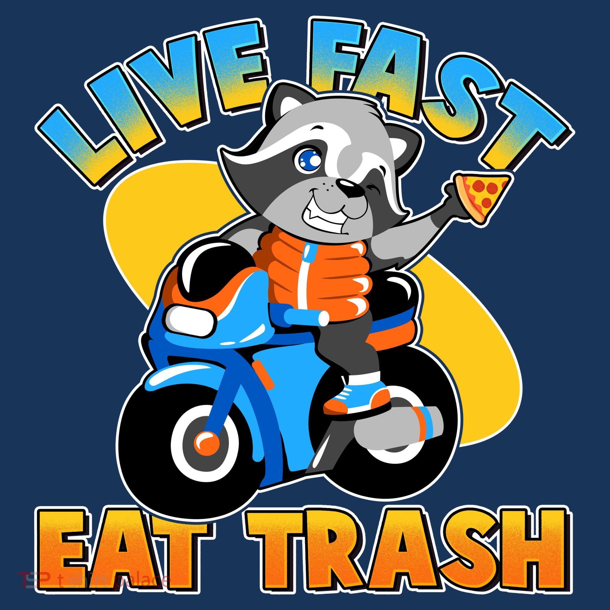 Funny Cute Live Fast Eat Trash Motorcycle Raccoon Kids Long Sleeve Shirt