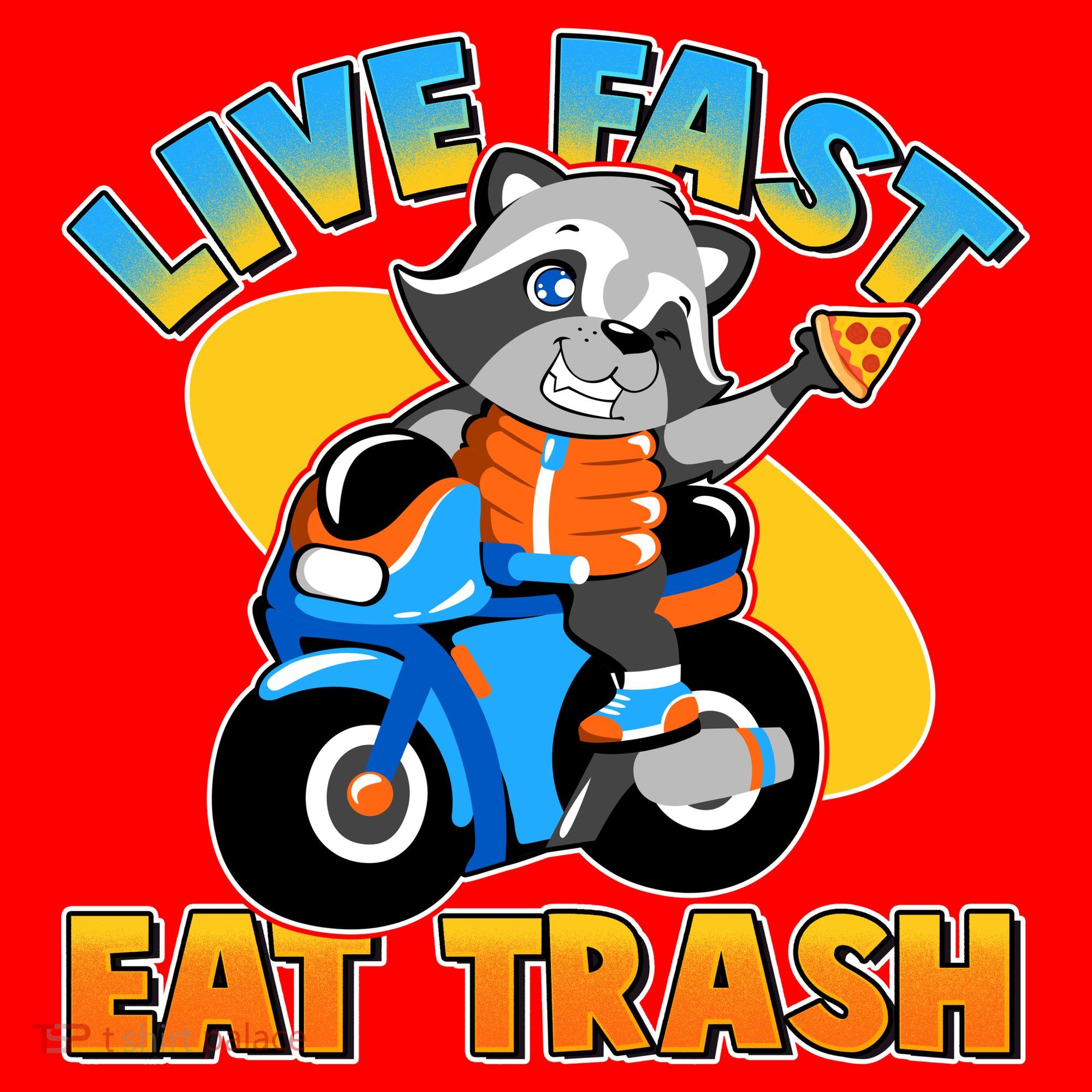 Funny Cute Live Fast Eat Trash Motorcycle Raccoon Santa Hat