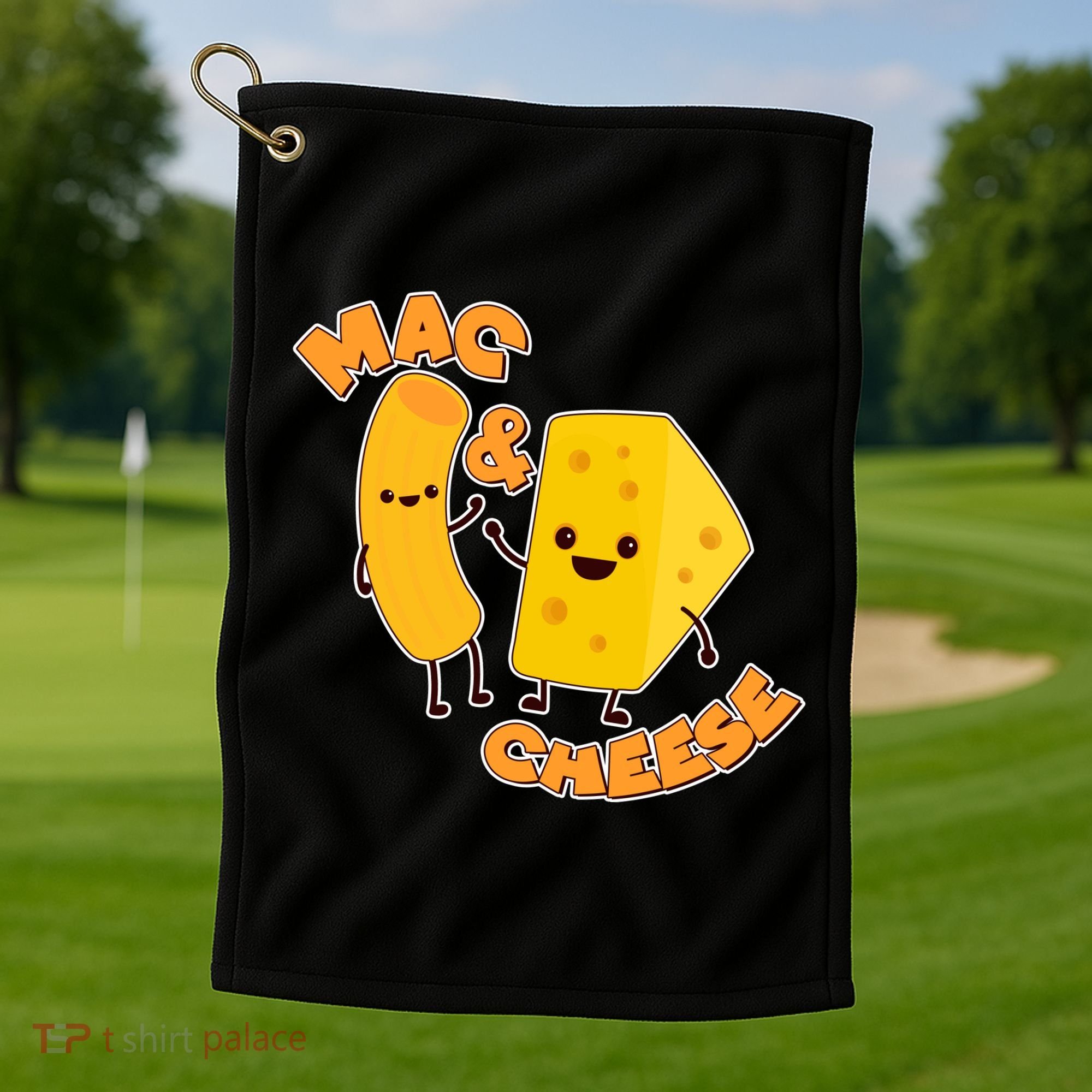 Funny Cute Mac & Cheese Golf Towel