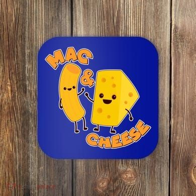 Funny Cute Mac & Cheese Coaster