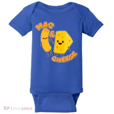 Funny Cute Mac & Cheese Baby Bodysuit