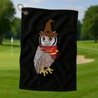 Funny Cute Owl Halloween Golf Towel thumb 1