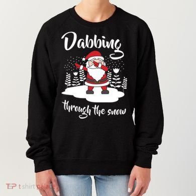 Funny Dabbing Around The Christmas Tree Santa Women's Sweatshirt
