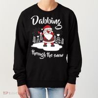 Funny Dabbing Around The Christmas Tree Santa Women's Sweatshirt thumb 0