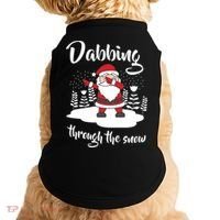 Funny Dabbing Around The Christmas Tree Santa Doggie Tank thumb 0