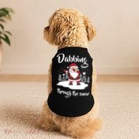 Funny Dabbing Around The Christmas Tree Santa Doggie Tank thumb 2