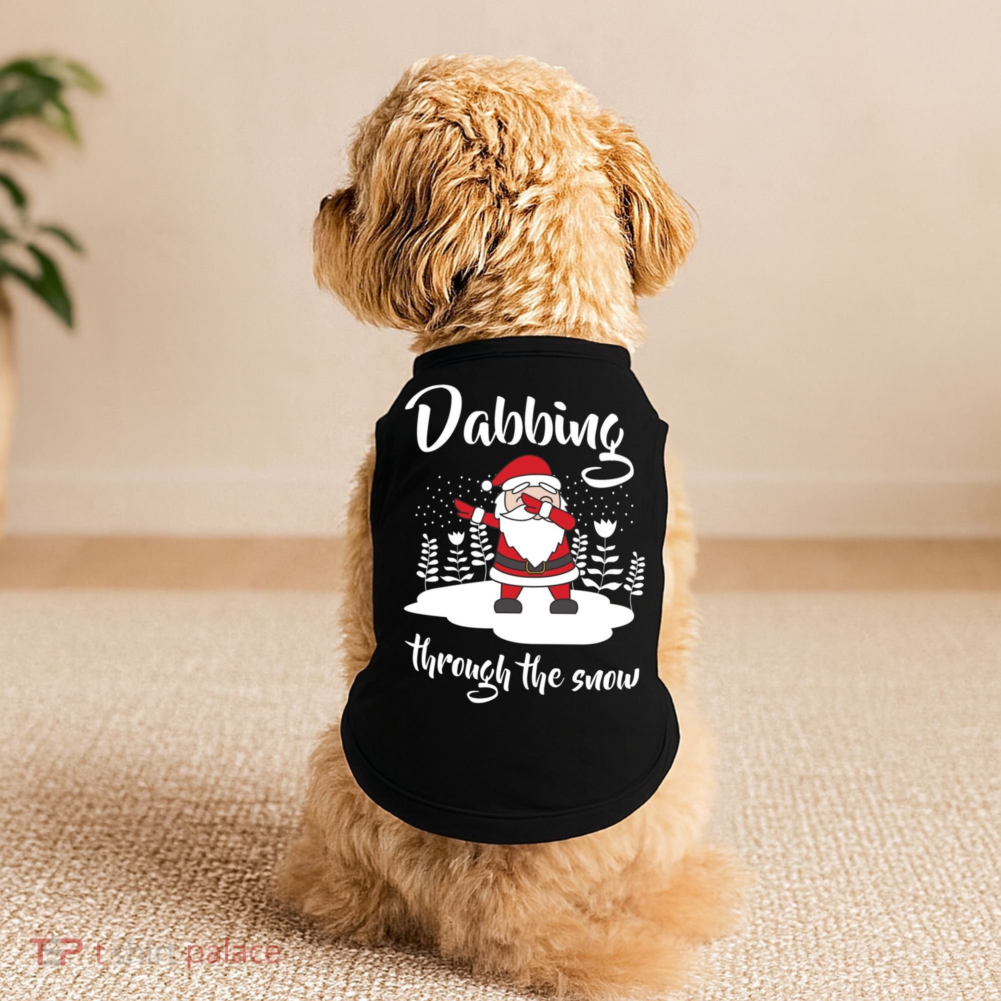 Funny Dabbing Around The Christmas Tree Santa Doggie Tank
