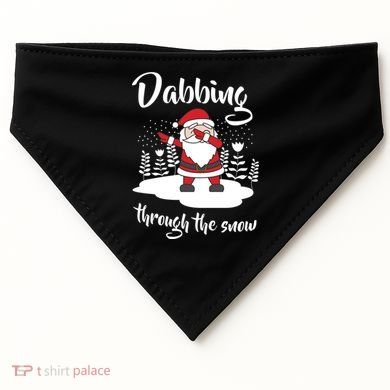 Funny Dabbing Around The Christmas Tree Santa USA-Made Doggie Bandana