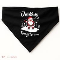 Funny Dabbing Around The Christmas Tree Santa USA-Made Doggie Bandana thumb 0