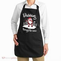 Funny Dabbing Around The Christmas Tree Santa Apron thumb 2