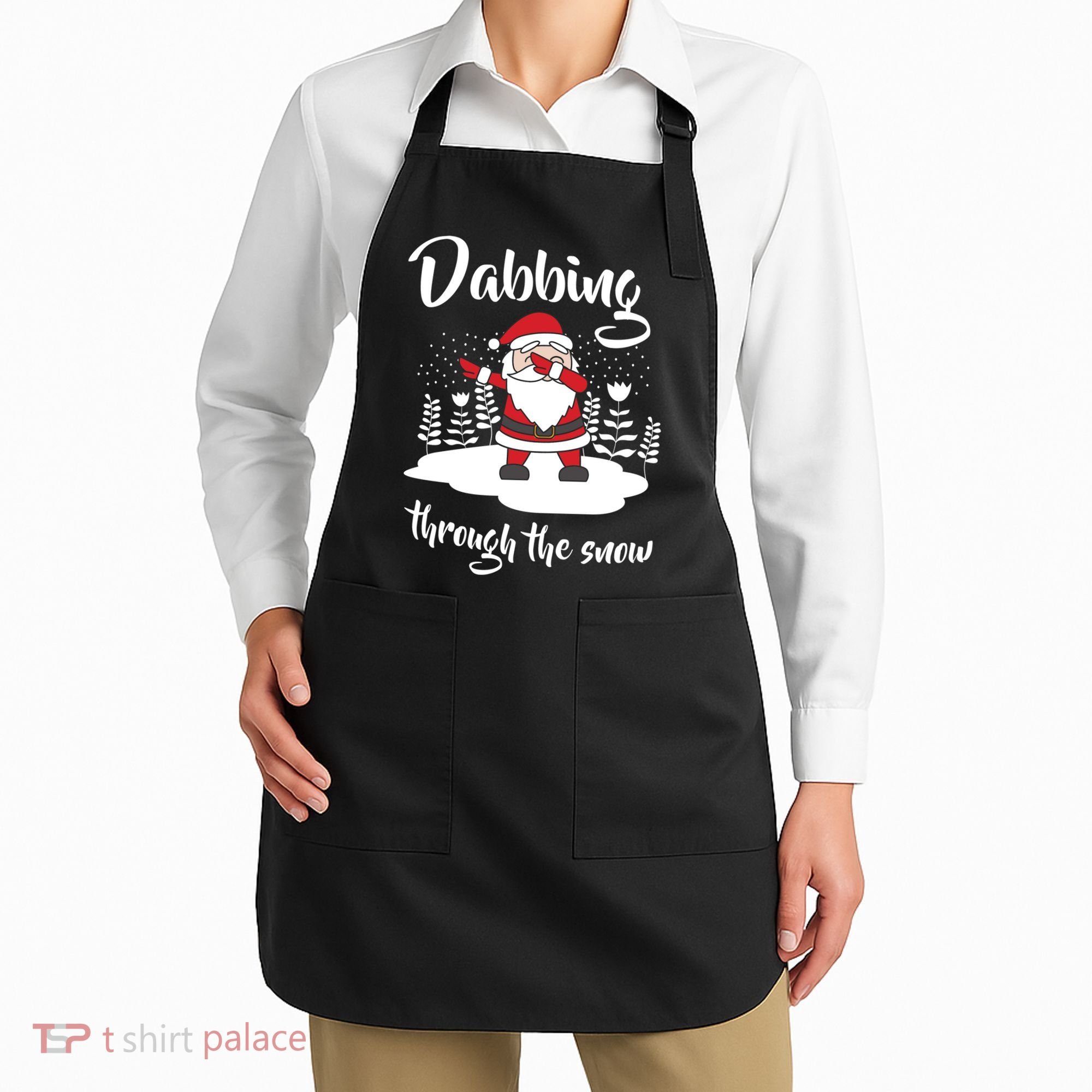 Funny Dabbing Around The Christmas Tree Santa Apron