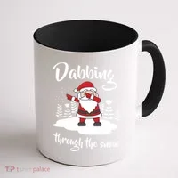 Funny Dabbing Around The Christmas Tree Santa Coffee Mug thumb 1
