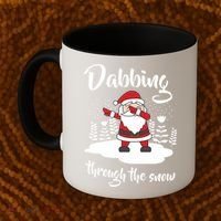Funny Dabbing Around The Christmas Tree Santa Coffee Mug thumb 2