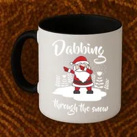 Funny Dabbing Around The Christmas Tree Santa Coffee Mug thumb 2