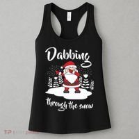 Funny Dabbing Around The Christmas Tree Santa Women's Tank Top thumb 3