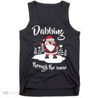 Funny Dabbing Around The Christmas Tree Santa Tank Top thumb 0