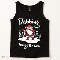 Funny Dabbing Around The Christmas Tree Santa Tank Top thumb 2