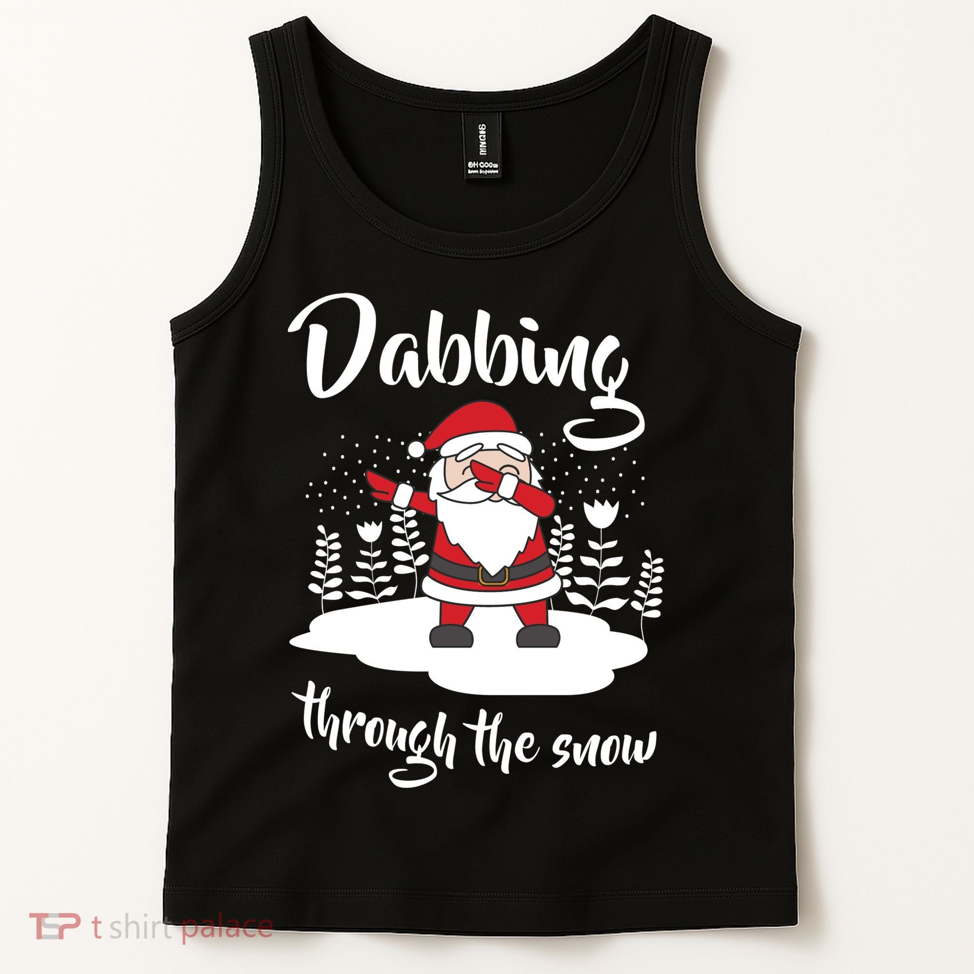 Funny Dabbing Around The Christmas Tree Santa Tank Top