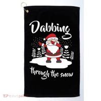 Funny Dabbing Around The Christmas Tree Santa Golf Towel thumb 0