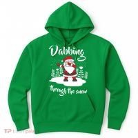 Funny Dabbing Around The Christmas Tree Santa Hoodie thumb 0