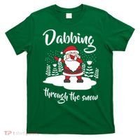 Funny Dabbing Around The Christmas Tree Santa T-Shirt thumb 0