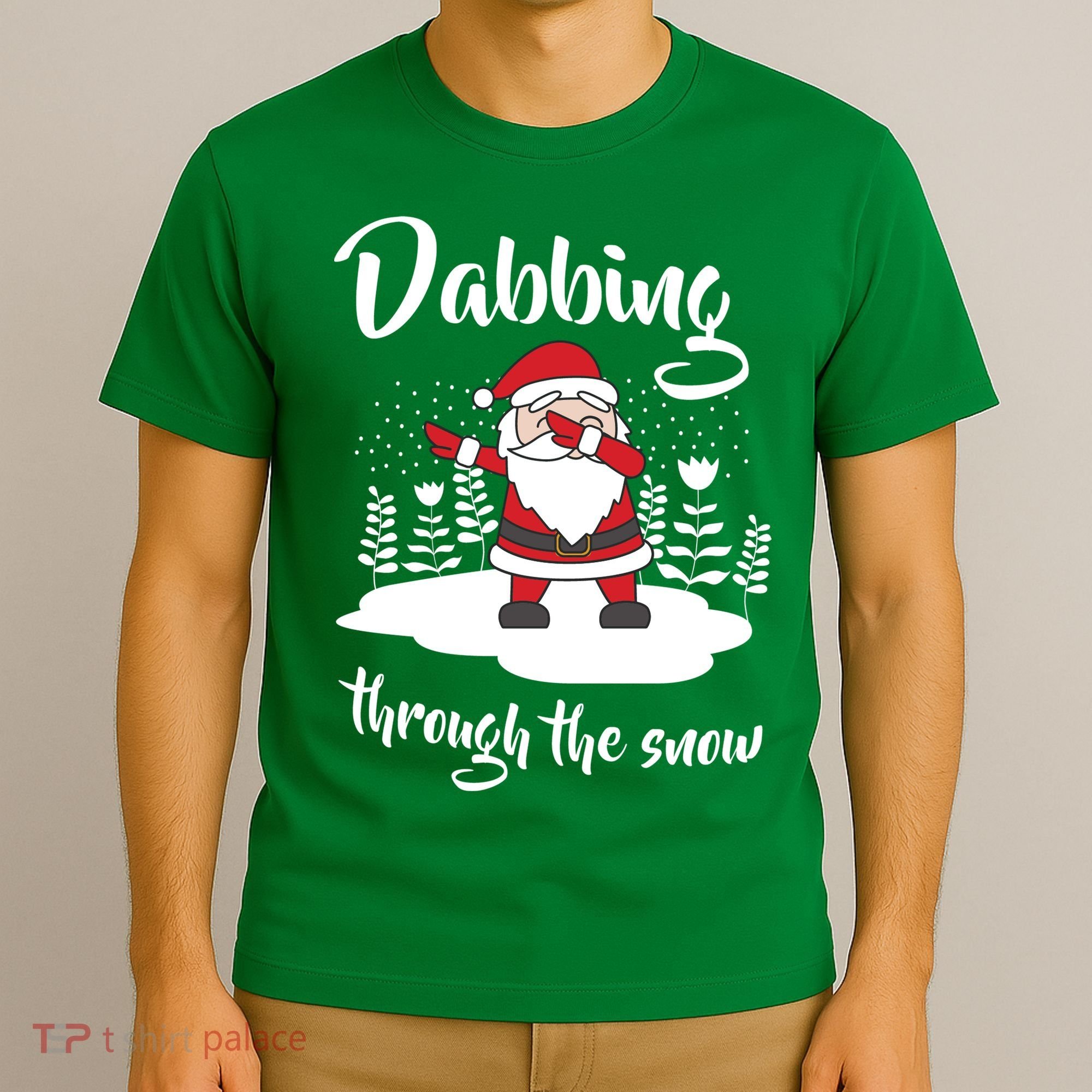 Funny Dabbing Around The Christmas Tree Santa T-Shirt