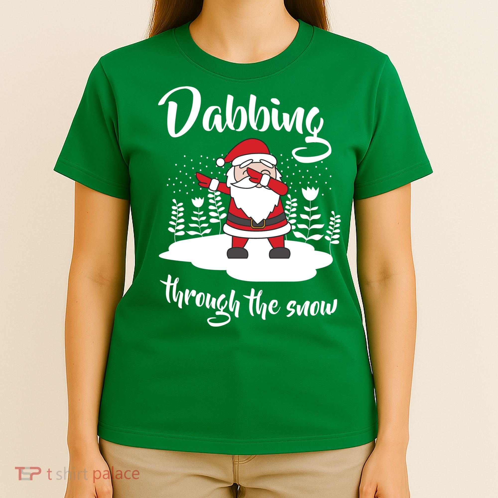 Funny Dabbing Around The Christmas Tree Santa T-Shirt