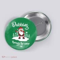 Funny Dabbing Around The Christmas Tree Santa Button thumb 0