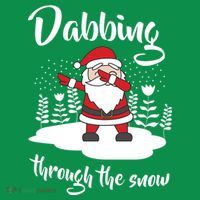 Funny Dabbing Around The Christmas Tree Santa Ornament thumb 1