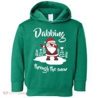 Funny Dabbing Around The Christmas Tree Santa Toddler Hoodie thumb 0