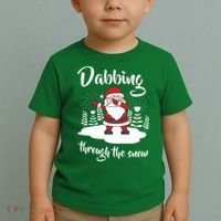 Funny Dabbing Around The Christmas Tree Santa Toddler T-Shirt thumb 2