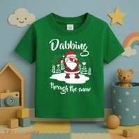 Funny Dabbing Around The Christmas Tree Santa Toddler T-Shirt thumb 3