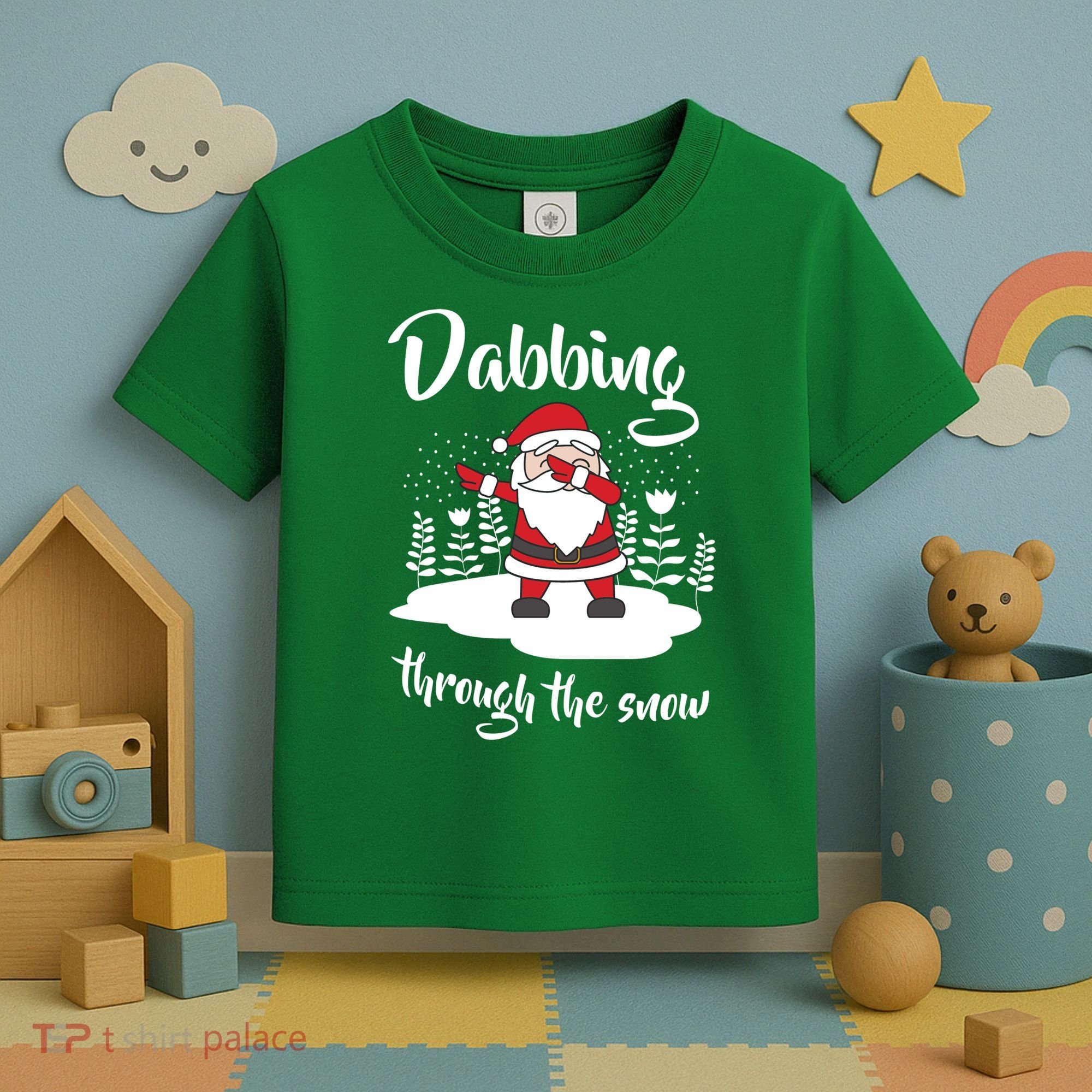 Funny Dabbing Around The Christmas Tree Santa Toddler T-Shirt