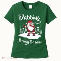 Funny Dabbing Around The Christmas Tree Santa Women's T-Shirt thumb 0