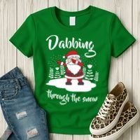 Funny Dabbing Around The Christmas Tree Santa Women's T-Shirt thumb 3