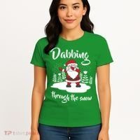 Funny Dabbing Around The Christmas Tree Santa Women's T-Shirt thumb 4