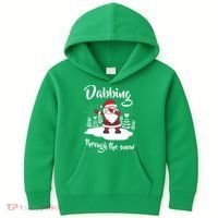 Funny Dabbing Around The Christmas Tree Santa Kids Hoodie thumb 0