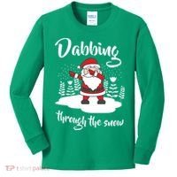 Funny Dabbing Around The Christmas Tree Santa Kids Long Sleeve Shirt thumb 0
