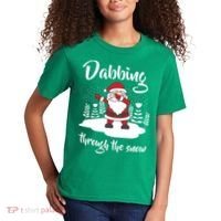 Funny Dabbing Around The Christmas Tree Santa Kids T-Shirt thumb 2