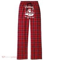Funny Dabbing Around The Christmas Tree Santa Women's Flannel Plaid Pajama Pants thumb 0