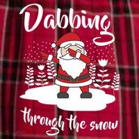 Funny Dabbing Around The Christmas Tree Santa Women's Flannel Plaid Pajama Pants thumb 2