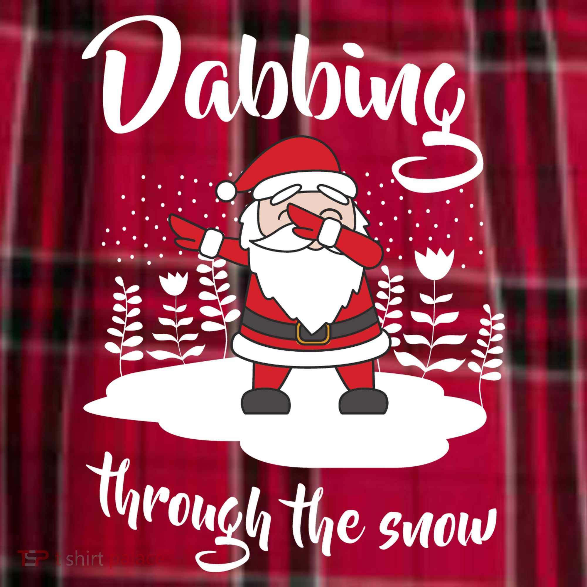 Funny Dabbing Around The Christmas Tree Santa Women's Flannel Plaid Pajama Pants