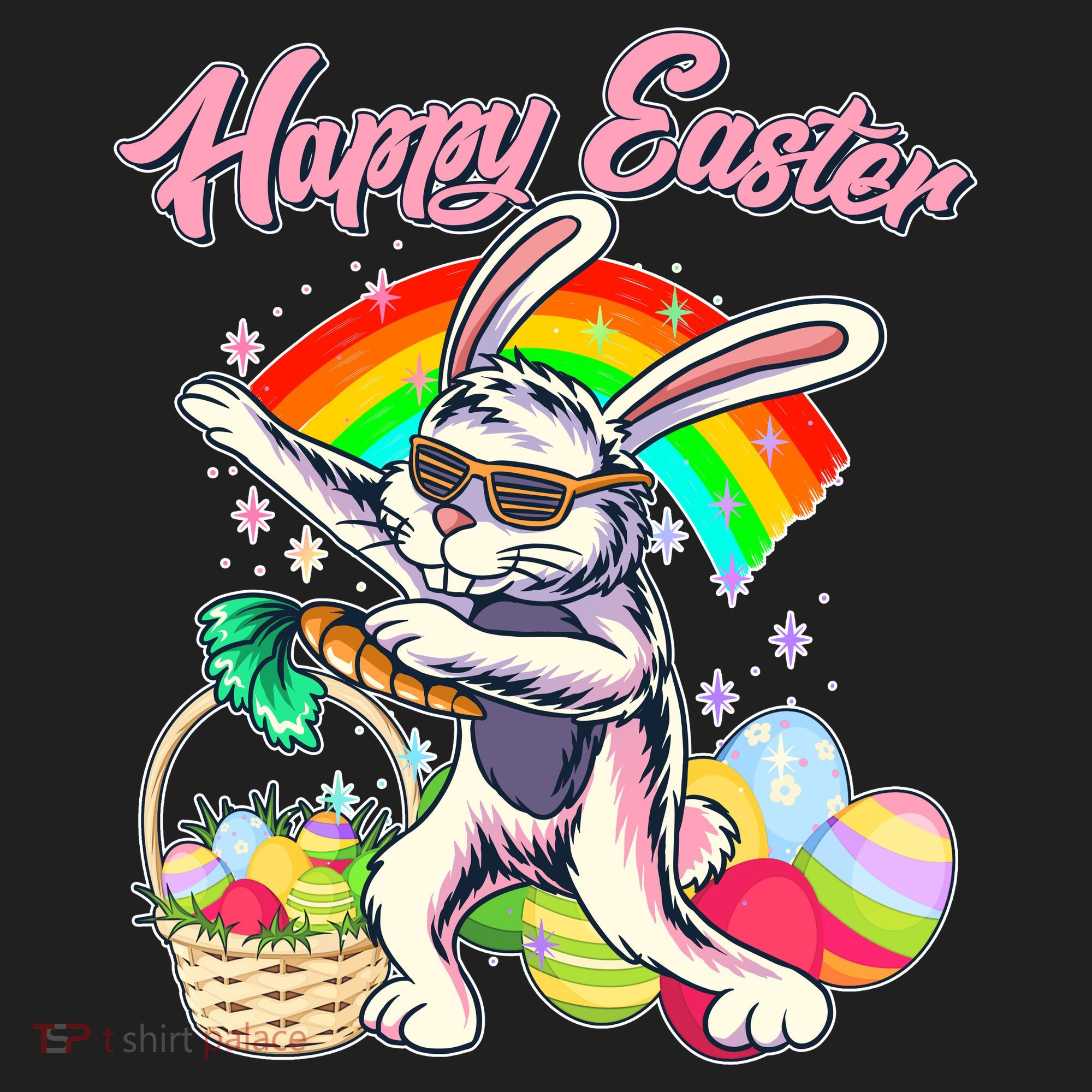 Funny Dabbing Rainbow Easter Bunny Women's Sweatshirt