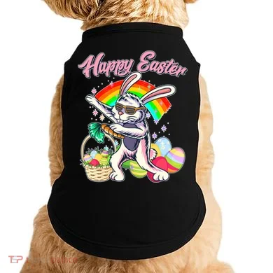 Funny Dabbing Rainbow Easter Bunny Doggie Tank